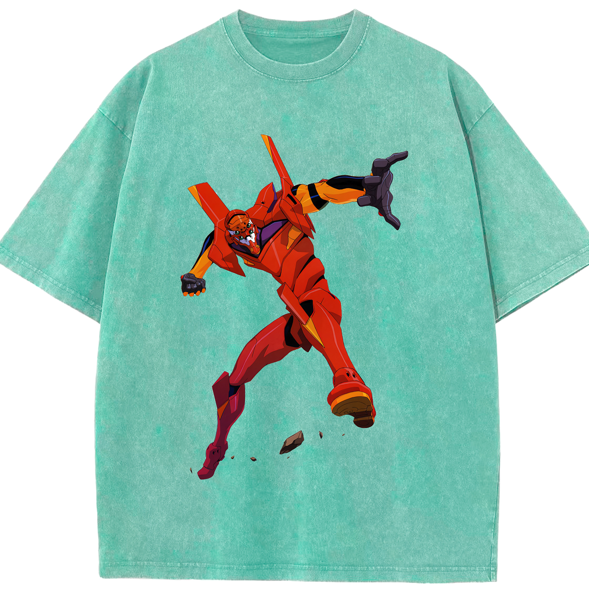（画像用） EVA 新世紀エヴァンゲリオン 綿100% ヴィンテージ風 半袖Tシャツ（フロントプリント）